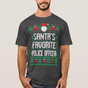 Santas Favourite Police Office Christmas Funny San T-Shirt