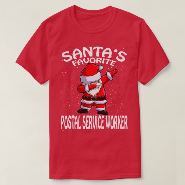 Santas Favourite Postal Service Worker Christmas T-Shirt (Design Front)