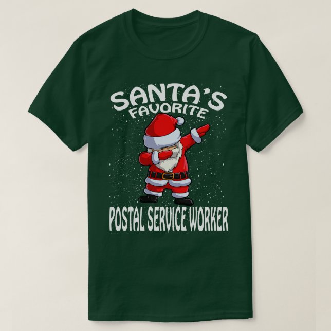 Santas Favourite Postal Service Worker Christmas T-Shirt (Design Front)