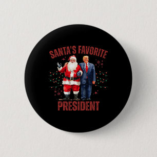 Santa's Favourite President Christmas Funny Trump  6 Cm Round Badge