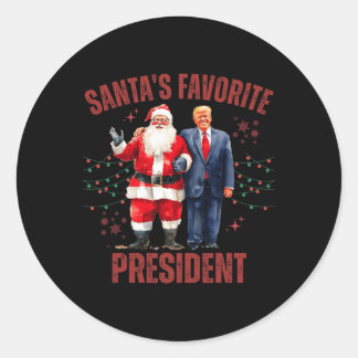 Santa's Favourite President Christmas Funny Trump Classic Round Sticker