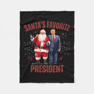 Santa's Favourite President Christmas Funny Trump  Fleece Blanket