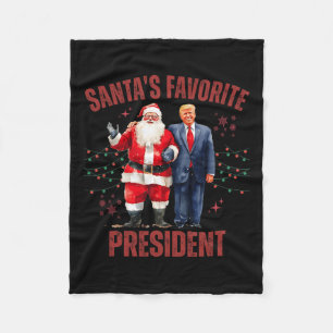 Santa's Favourite President Christmas Funny Trump  Fleece Blanket