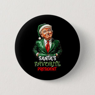 Santas Favourite President Funny Santa Trump 2024 6 Cm Round Badge