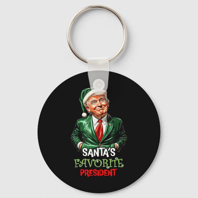 Santas Favourite President Funny Santa Trump 2024 Key Ring (Front)