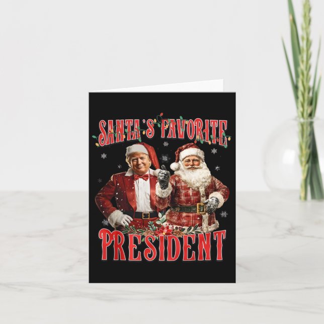 Santa's Favourite President Funny Trump Christmas  Card (Front)