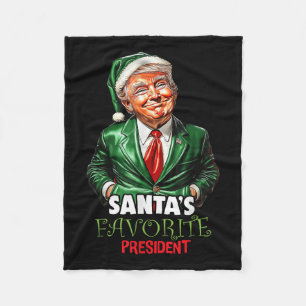 Santas Favourite President Funny Trump Christmas Fleece Blanket