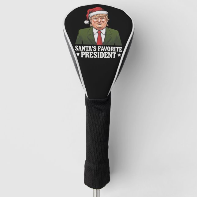 Santa's Favourite President Funny Trump Christmas Golf Head Cover (Front)