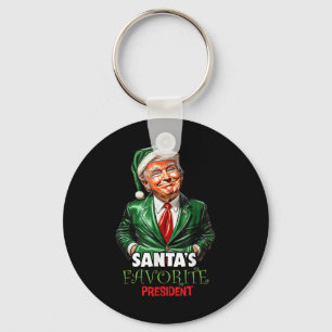 Santas Favourite President Funny Trump Christmas Key Ring