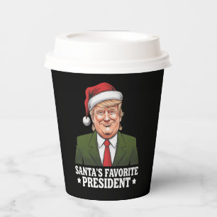 Santa's Favourite President Funny Trump Christmas Paper Cups