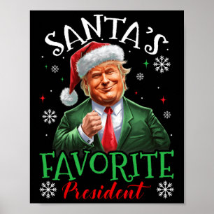 Santa's Favourite President Funny Trump Christmas Poster
