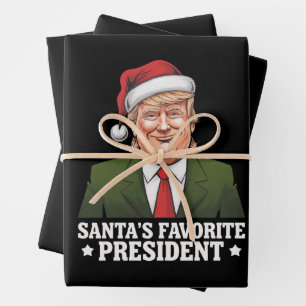 Santa's Favourite President Funny Trump Christmas Wrapping Paper Sheet