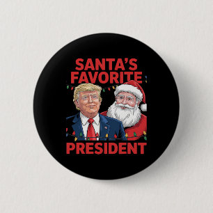 Santa's Favourite President Santa Trump Dance Chri 6 Cm Round Badge