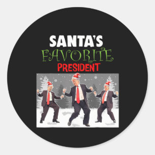 Santa's Favourite President Santa Trump Dance Funn Classic Round Sticker