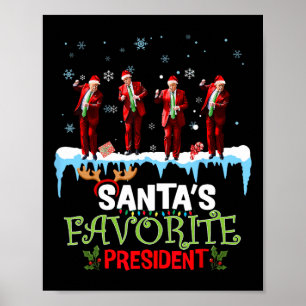 Santa's Favourite President Santa Trump Dance Funn Poster