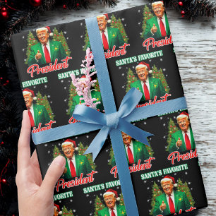 Santa's Favourite President   Trump Christmas Gift Wrapping Paper