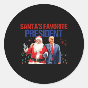 Santa's Favourite President Trump Cutetrump Holida Classic Round Sticker