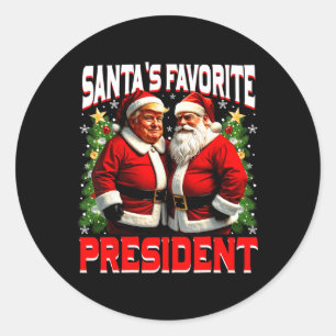 Santa's Favourite President Trump Make Christmas G Classic Round Sticker