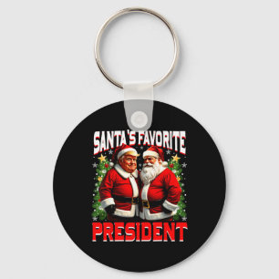 Santa's Favourite President Trump Make Christmas G Key Ring