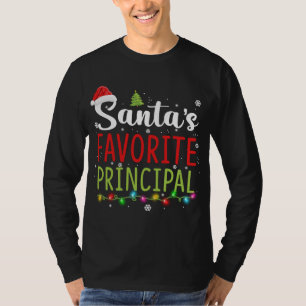 Santas Favourite Principal Christmas Pajama Santa  T-Shirt
