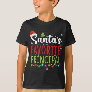 Santas Favourite Principal Christmas Pajama Santa T-Shirt