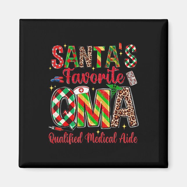 Santa's Favourite Qma Qualified Medication Aide Ch Magnet (Front)
