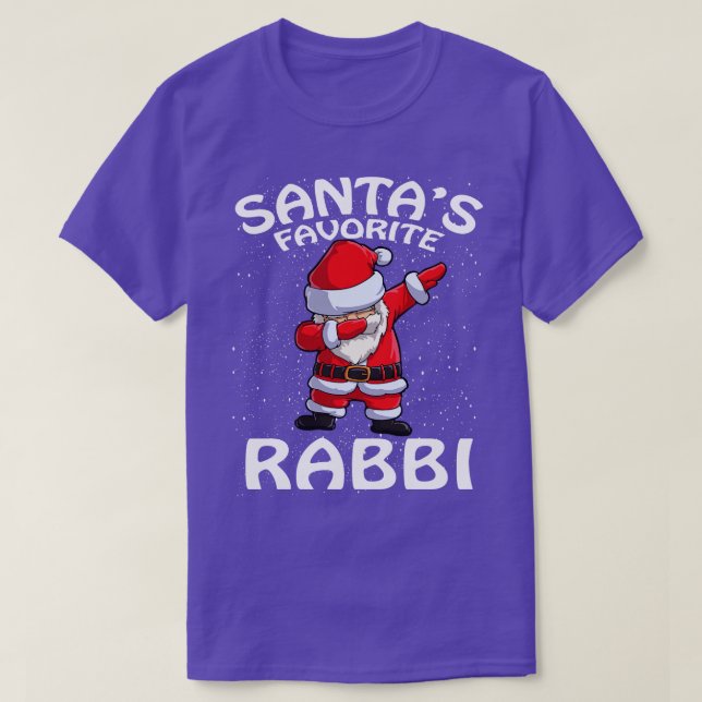 Santas Favourite Rabbi Christmas T-Shirt (Design Front)