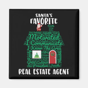Santas Favourite Real Estate Agent Christmas Magnet