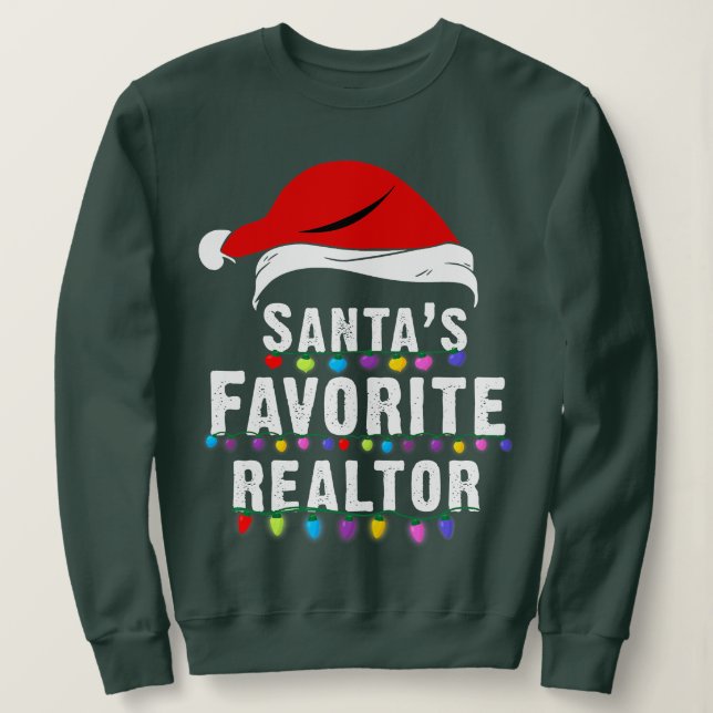 Santa's Favourite Realtor Christmas Real Estate Ag Sweatshirt (Design Front)