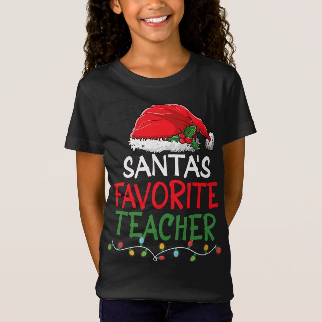 Santa's Favourite Realtor Christmas Santa Hat Ligh T-Shirt (Front)
