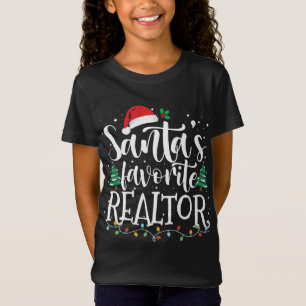 Santa's Favourite Realtor Christmas Santa Hat Ligh T-Shirt