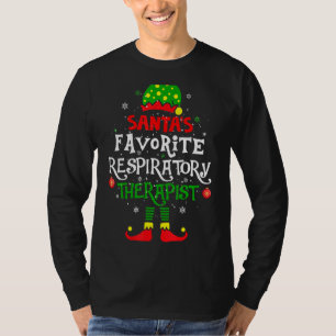 Santa's Favourite Respiratory Therapist Funny Chri T-Shirt