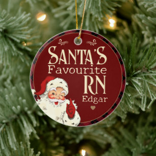 Santas Favourite RN Ceramic Tree Decoration