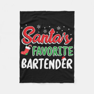 Santa's Favourite Rtender T Shirt Cute Xmas Party  Fleece Blanket