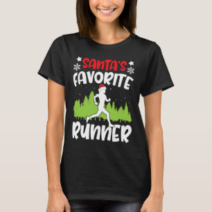 Santas Favourite Runner Christmas Run Gift Matchin T-Shirt