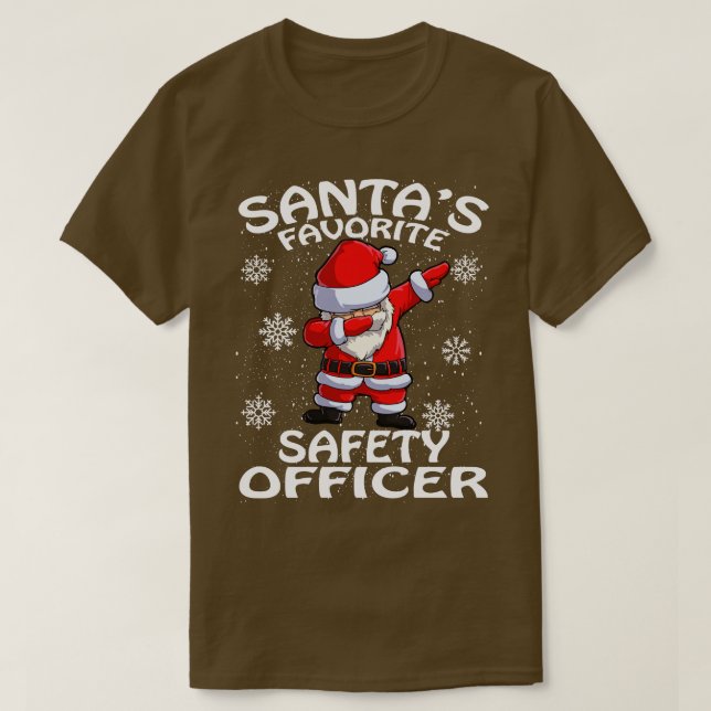 Santas Favourite Safety Officer Christmas T-Shirt (Design Front)