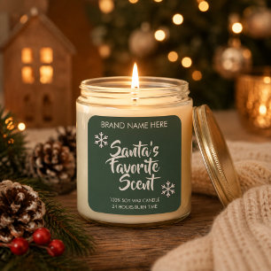 Santa's Favourite Scent Modern Candle Labels