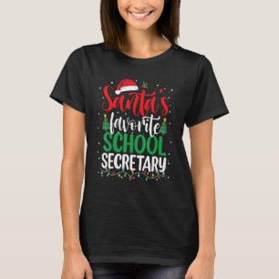 Santa's Favourite School Secretary Christmas Santa T-Shirt