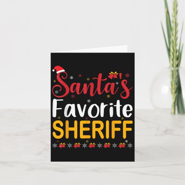 Santas Favourite Sheriff Matching Family Pajama Ch Card (Front)