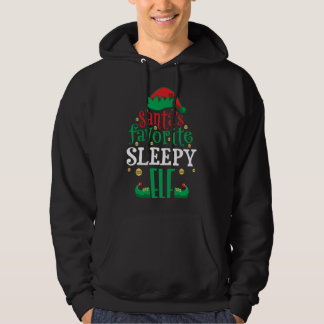 Santa's Favourite Sleepy Elf Christmas Matching Hoodie