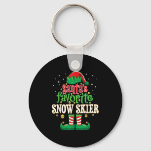 Santas Favourite Snow Skier Skiing Christmas Match Key Ring