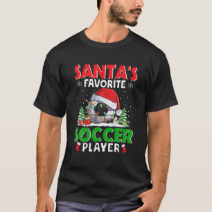 Santa's Favourite Soccer Player Christmas Pajama S T-Shirt