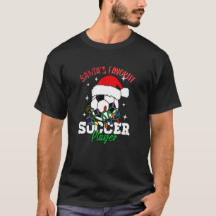 Santa's Favourite Soccer Player Christmas Pajama T-Shirt