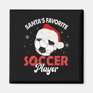 Santa's Favourite Soccer Player Christmas Pyjamas Magnet