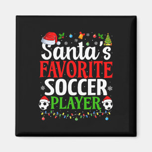 Santa's Favourite Soccer Player Xmas Funny Christm Magnet