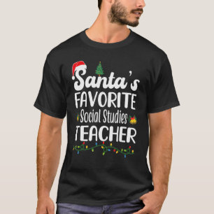 Santa's Favourite Social Studies Teacher Christmas T-Shirt