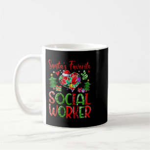Santas Favourite Social Worker Merry Christmas Paj Coffee Mug