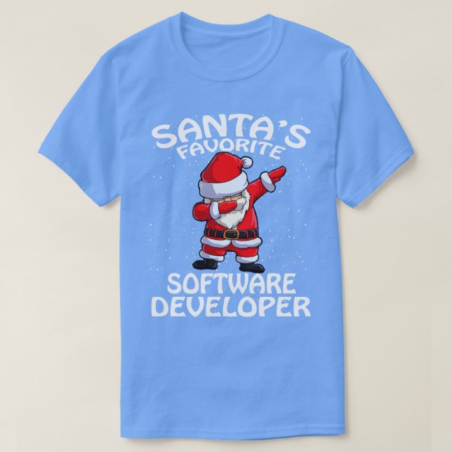 Santas Favourite Software Developer Christmas 1 T-Shirt (Design Front)
