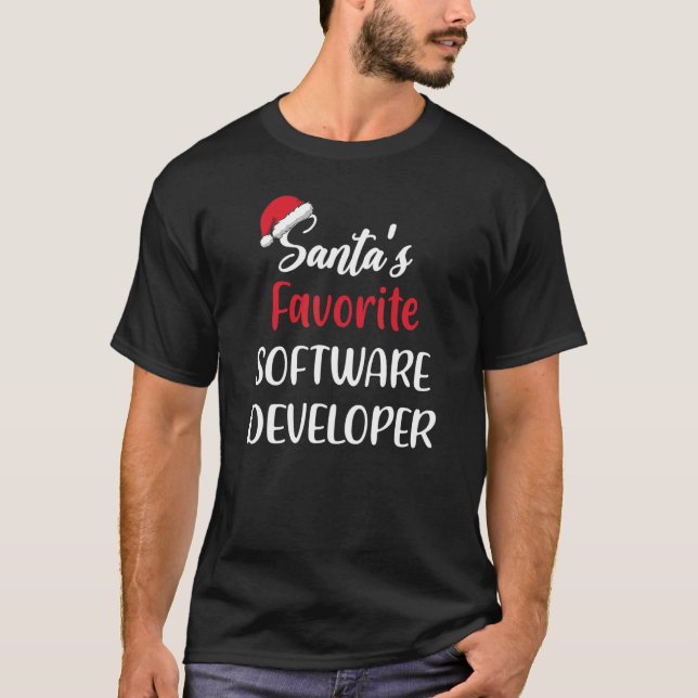 Santas Favourite Software Developer   Christmas   T-Shirt (Front)