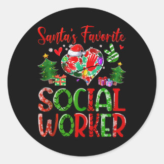 Santas Favourite Sogovernment Agencyl Worker Merry Classic Round Sticker
